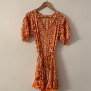 HUGE SALE! Poupette St. Barth Orange and White Mini Dress S